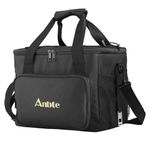 Anbte Soft Cooler Bag, 40 Cans Soft Sided Cooler Bag Leakproof Collapsible Coolers Insulated Cooler Bag 25 L Portable Cooler for Travel, Beach, Office, Picnic, Barbecue, Camping(Black)