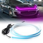 UPXSXT 59'' Car Hood Atmosphere Light Strip, 12V Daytime Running Light Stirp Constant Light Waterproof Led Car Decoration Light Strip Universal (Pink)