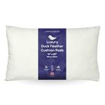 Linens Limited - Cushion Insert 30cm x 50cm, Soft and Plump Natural Duck Feather Sofa Cushion Pad, Elegant and Versatile, Easy to Clean, Small Rectangle Cushion Inner, Perfectly Fits Covers (White)