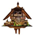 Quartz Cuckoo Clock Black Forest House with Music and Dancers