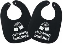 100% Cotton Drinking Buddies Twin Bibs Cute & Practical Unisex Bibs for Twins with Waterproof, Durable, for Everyday Use