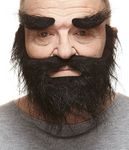 Mustaches Self Adhesive, Novelty, Realistic, Traper Fake Beard Fake Mustache and Fake Eyebrows, Black Color