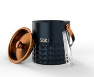 SAKI Square Hammer Stainless Steel Ice Bucket with Tong - 1500 ml | Ice Bucket for Bar & Home | Square Hammer Design Ice Bucket