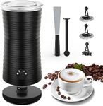 Milk Frother, Morpilot 4 in 1 Electric Milk Frothers, Hot & Cold Milk Foamer, 240ml, 400w, Strix Temperature Controls, Silent Operation, for Coffee, Cappuccino, Black