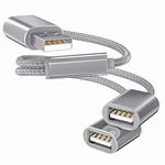 HIIRII USB Splitter, Dual USB Port 1 Male to 2 Female USB Y Cable USB Splitter for Laptop/PC/Car/TV,USB Splitter Cable Adapter for Charging/Data