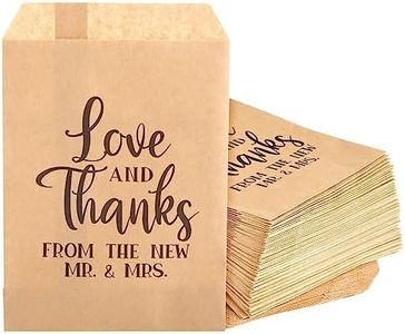 100 Pack Love and Thanks From the New Mr & Mrs for Wedding, Party Favor Bags for Goodie, Gifts, Decorations, 5x7 in