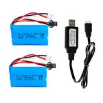 HHZ 2 pcs 7.4V 1200mAh 5C Li-on Battery SM-2P Plug for Airsoft Gun Water Ball Gun Battery Gel Blaster Battery