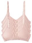 Kalon Women’s 4 Pack Demi Padded Bralette Wireless Comfortable Bra, Ivory Blush, XXL