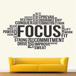 StickMe 'Focus - Sports - Workout - Office - Corporate - Business - Inspirational - Motivational - Quotes - Wall Sticker' -SM864 (Multi Colour, Vinyl - 125cm X 65 cm)