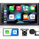 CarPlay Stereo Bluetooth Car Radio: Double Din Android Auto Audio - 7 Inch Capacitive Touchscreen MP5 Car Player with Mirrorlink AM FM Backup Camera USB SD AUX 16 Band EQ Subwoofer