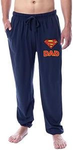 DC Comics Mens' Superman Super Dad Character Father's Day Classic Sleep Jogger Pajama Pants (Medium) Blue