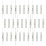 XINGYHENG 30Pcs 10W 10 Ohm 5% Cement Resistors Ceramic Cement Resistor Wire Wound Fixed Metal Full Range Resistors Kit White