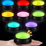 Honoson 8 Pieces Glowing Recordable Answer Buzzers Button Answer Buzzers Game Show Buzzer Recordable Button Classroom Buzzers for Christmas Team Family Classroom Game and Trivia Nights(Fresh Color)