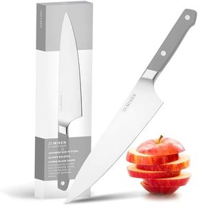Misen Ultimate 8 Inch Chef's Knife - Pro Kitchen Knife - High Carbon Japanese Stainless Steel - Hybrid German and Japanese Style Blade - Craftsmanship for Culinary Enthusiasts, 8 in - Gray