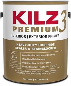 KILZ Premium High-Hide Stain Blocking Interior/Exterior Latex Primer/Sealer, White, 1-gallon,13041