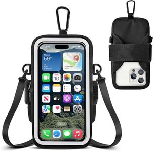 Running Phone Holder, Cell Phone Armband, Clear Crossbody Phone Pouch Purse with Adjustable Strap, Arm Bag with Carabiner, Fits iPhone 17/16/15/14 Pro Max & Galaxy S25 S24 S23[Up to 7.0 inch]