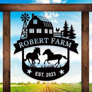 Personalized Farm Sign | Metal Barn Windmill Sign | Custom Ranch Decor | Family Farm Sign | Personalized Farmhouse Sign | Custom Farm Decor | Custom Farmhouse Decor | Farmhouse Monogram Wall Decor
