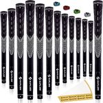 SAPLIZE Classic Rubber Golf Grips, Non-Slip– 13 Grips with 15 Tapes, Available in Mid/Standard Sizes, 4 Colors Optional, CC01 Golf Club Grips