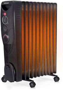 Pro Breeze Oil Filled Radiator with 11 Fins - Slim Electric Radiator - Portable Oil Heater with Built-in 24 Hour Timer, 3 Heat Settings, Adjustable Thermostat (Black Radiator)