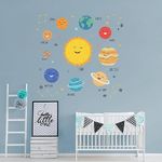 Pumkins Space Planet Solar System Galaxy Kids Room Wall Stickers Educational Learning Wall Decal Fun Character Stickers Kids Play Room Home D�cor Nursery Classroom Bedroom