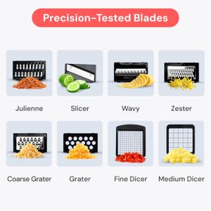 8-in-1 Vegetable Chopper – Multi-Function Slicer Dicer, White