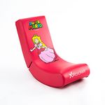 X-Rocker Officially Licensed Nintendo Super Mario Bros Video Rocker Gaming Chair for Juniors, Folding Rocking Seat- JOY Collection (Pink, Princess Peach)