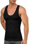 SLIMBELLE Men Compression Vest Slimming Body Shaper Shapewear Tummy Control Compression Shirt Tank Tops Seamless Undershirts Black XXL