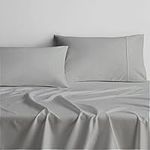 Short Queen Sheets for Rv Camper -Short Queen Cotton Sheets for Rv Camper,4 Pcs Cotton Bed Sheet Set to Fit Upto 15" Deep Mattress : 60" X 75" -Light Grey Solid