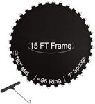 Trampoline Replacement Mat, Fits 15 ft Round Trampoline Frame Using 7" Springs 96 V-Hooks, Premium Jumping Mat with Spring Hook
