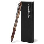 SMOOTHERPRO Solid Brass Bolt Action Pen Compatible with Pilot G2 Refill Stainless Steel Clip Heavy Weight for Tremor Parkinson Arthritic Hands Copper Plated Black (RG335)