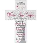 LifeSong Milestones Personalized Date of Baptism Gifts for baby Boys and Girls Christening Wall Cross gift for Godchild Goddaughter for First Holy Communion 19"x14" (The Lord Bless)