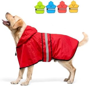 Candofly Dog Raincoat Hooded Poncho - Adjustable Waterproof Dog Rain Jacket Lightweight Reflective Dog Rain Coat Pet Slicker for Small Medium Large Dogs (X-Large, Bright Red)