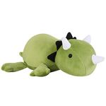 SQEQE Weighted Dinosaur Plush, Anxiety Weighted Stuffed Animals, Weighted Dinosaur Plushie Weighted Dino Throw Pillows for Kids Adults Green 23.6 Inch, 3.1 lbs