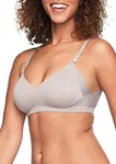 Warners Women's No Side Effects Underarm and Back-Smoothing Comfort Wireless Lift T-Shirt Bra Rn2231a, Mink, X-Large