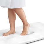 Genteele Bath Mats for Bathroom Non Slip - White 20" x 32" Memory Foam Bathroom Rugs - Quick Dry Bath Mat