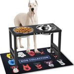 ADENGL Metal Elevated Dog Bowls for Large 𝐄𝐱𝐭𝐫𝐚 𝐋𝐚𝐫𝐠𝐞 Dogs Raised Dog Bowl Stand with Sprill Proof Mat and 2000ML Dog Bowls, Dog Food & Water Bowls 16" Tall Dog Feeder for Extra Large Breed