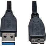 TRIPP LITE USB 3.0 Super Speed Device Cable A to Micro-B M/M Black, 1-Feet (U326-001-BK)