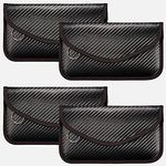 4 Pieces Faraday Bags Phone for Key Fob Protector Car RFID Signal Blocking GPS Anti-tracking Faraday Pouch Shielding Wallets for Cell Phone Privacy Card Protection(Carbon Fiber)