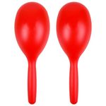 A-Star Red Plastic Maracas Pair - 20cm Shaker Rattle, Percussion Rhythm Instrument