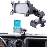 DIAMOOKY Upgraded Metal Phone Mount for Jeep Wrangler JL JLU 2018-2023 and Gladiator JT 2020 2021 2022 2023 Phone Holder Dash Mount System Kit Dashboard Accessories Driver Side (Not for 4xe)