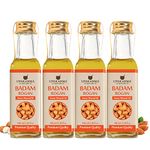 UPAKARMA Badam Oil | Pure and Natural Cold Pressed Sweet Almond/Badam Rogan Oil | Promotes Skin & Hair Health, 100ml - Pack of 4