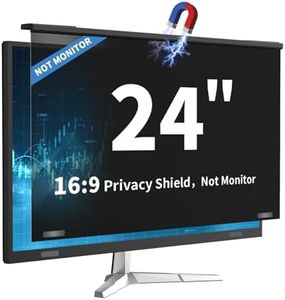 Magnetic 24 Inch Computer Privacy Screen for 16:9 Widescreen Monitor, Removable Hanging Anti-Blue Light Computer Screen Privacy Panel, Anti-UV Magnetic Attachment Computer Monitor Privacy Screen