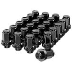 YIZBAP 24PCS 12x1.5 Lug Nuts, M12x1.5 OEM Factory Mag Washer Style Black Lug Nuts 1.87" Tall - 13/16'' (21mm) Hex for Tacoma 4Runner FJ Cruiser SR5 Pre-Runner TRD Off-Road Limited