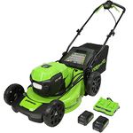 Greenworks 2 x 24V (48V) 20" Brushless Self-Propelled Mower (2) 5Ah USB Batteries and 4A Dual Port Charger, Green (MO48L4211)