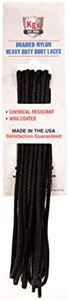 Kg's Braided Nylon Heavy Duty Boot Laces – Durable Shoe Laces Made from Braided Nylon, Perfect Fit for All Types of Heavy Duty Work Boots and Shoes (108 Inches, Black, 2 Pairs)