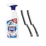 Limescale Remover Spray Bundle: Heavy Duty Limescale Remover Bathroom Cleaner Spray with Bonus 2 Crevice Cleaning Brushes - Ideal for Limescale Removal on Toilet, Shower & Kitchen Surfaces