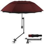 Patio Umbrellas UPF 50+ 360 ° Adjustable Shade Umbrella,Beach Umbrella with Universal Clamp,Beach Clamp on Umbrella,suitable for Patio,beach chairs,golf carts, wheelchairs,carts,bleachers,camping and