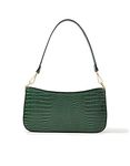 Accessorize London Women's Faux Leather Green Roxanne Shoulder Bag