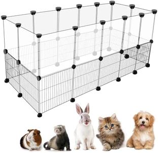 FHTONGE Extra Large Rabbit Playpen Indoor, 11 Sq Ft C&C Guinea Pig Cage Habitat, Small Animal Playpen Raised Guinea Pig Playpen for Chinchilla Hamster Hedgehog Ferret Puppy Kitten Rat Bunny