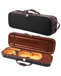 VEVOR 4/4 Full Size Violin Case, Built-in Hygrometer, Lightweight Portable Travel Carrying Bag, with Plush Lining, Shoulder Straps, Anti-Scratch, Professional Oblong Shape, for Violin, Black